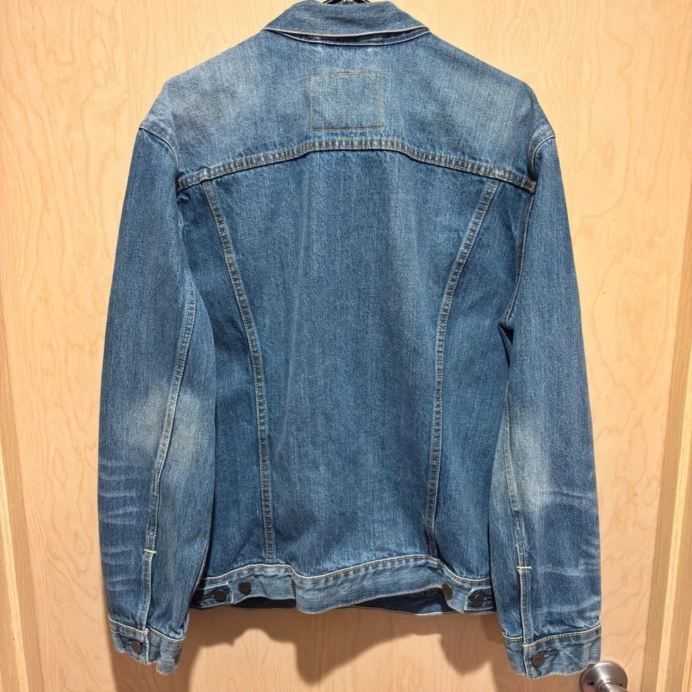 Levis Mens Denim Trucker Jacket Medium Wash Blue Button Front 2XL - Picture 7 of 12